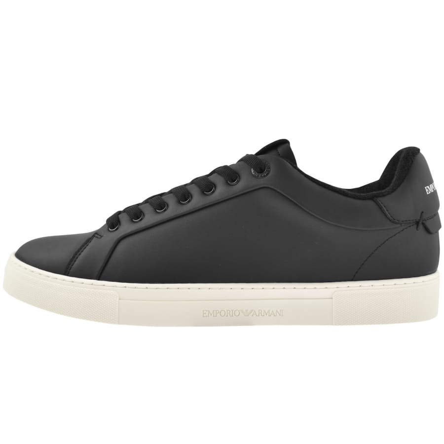 Emporio Armani Logo Trainers Black Mainline Menswear
